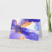 Paarse Indigo Cyaan Oranje Abstracte Nota Kaart (Achterkant)