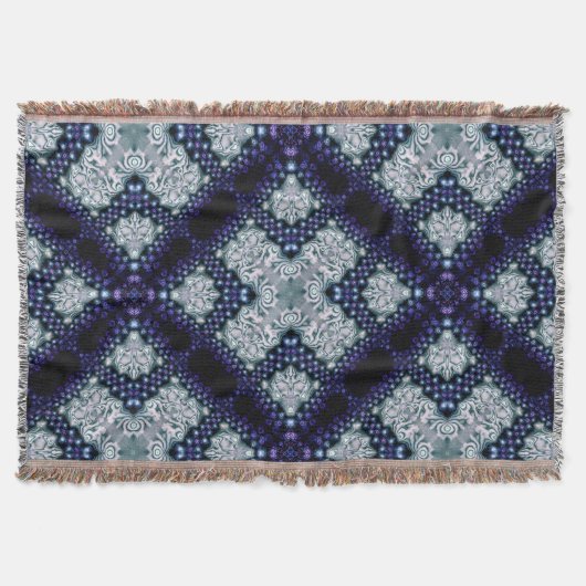 Paarse Indigo Essence Medieval Woven Throw Blanket Deken (Voorkant)
