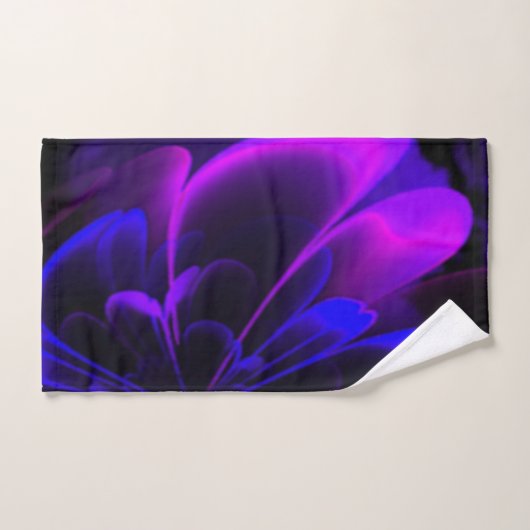 Paarse indigo gestileerde ventilatorhalskorolla bad handdoek (Handdoek)