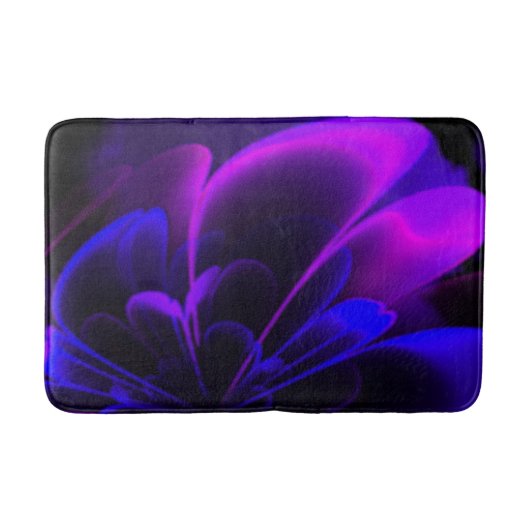 Paarse indigo gestileerde ventilatorhalskorolla badmat (Voorkant)