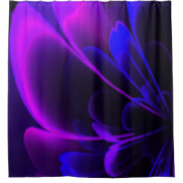 Paarse indigo gestileerde ventilatorhalskorolla douchegordijn