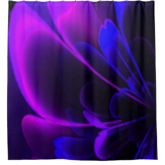 Paarse indigo gestileerde ventilatorhalskorolla douchegordijn (Voorkant)