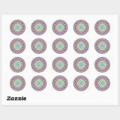Paarse Indigo Gold Turquoise Mandala Bohemian Ronde Sticker (Vel)