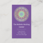 Paarse Indigo Goud Turquoise Mandala Metafysisch Visitekaartje (Voorkant)
