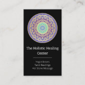 Paarse Indigo Goud Turquoise Mandala Metafysisch Visitekaartje (Voorkant)