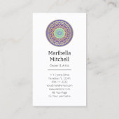 Paarse Indigo Goud Turquoise Mandala Metafysisch Visitekaartje (Achterkant)