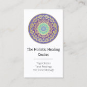 Paarse Indigo Goud Turquoise Mandala Metafysisch Visitekaartje (Voorkant)