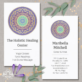 Paarse Indigo Goud Turquoise Mandala Metafysisch Visitekaartje
