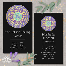 Paarse Indigo Goud Turquoise Mandala Metafysisch Visitekaartje