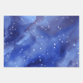 Paarse Indigo Hemelsterren Inpakpapier Vel (Voorkant)