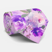 Paarse Indigo Lavendel Rozen Bloemenhalsdas Stropdas (Opgerold)