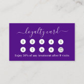 Paarse Indigo QR Code Business logo Klantenkaartje (Voorkant)