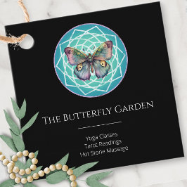 Paarse Indigo Vlinder Mystiek Mandala Turquoise Bedankjes Labels