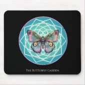 Paarse Indigo Vlinder Mystiek Mandala Turquoise Muismat (Voorkant)