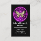 Paarse Indigo Vlinder Mystiek Mandala Turquoise Visitekaartje (Voorkant)