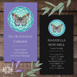 Paarse Indigo Vlinder Mystiek Mandala Turquoise Visitekaartje