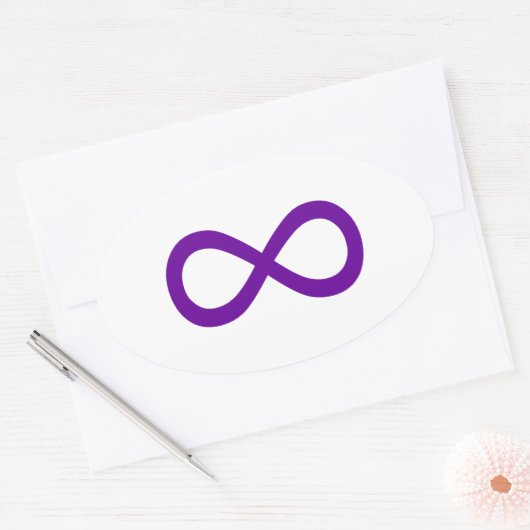 Paarse infiniteitssymbool ovale sticker (Envelop)