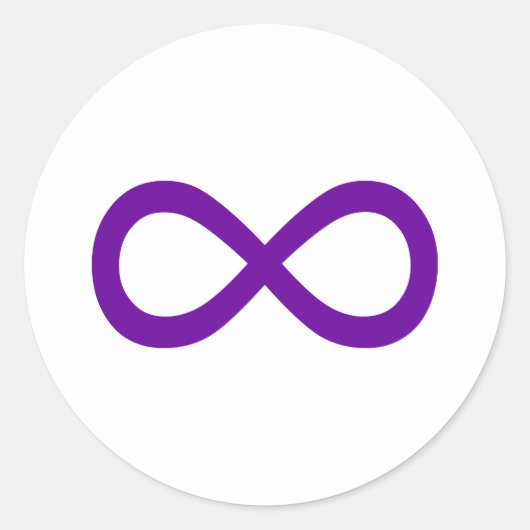 Paarse infiniteitssymbool ronde sticker (Voorkant)