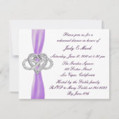 Paarse Infinity Hart repetitie diner uitnodiging (Voorkant)