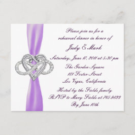 Paarse Infinity Hart repetitie diner uitnodiging