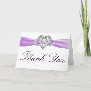 Paarse Infinity Heart Dank je kaart