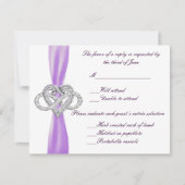 Paarse Infinity Heart Response Kaart (Voorkant)