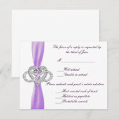 Paarse Infinity Heart Response Kaart (Voorkant / Achterkant)