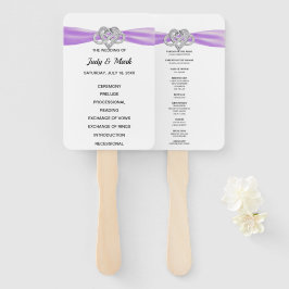 Paarse Infinity Heart Trouwprogramma Fans Handwaaier