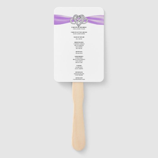 Paarse Infinity Heart Trouwprogramma Fans Handwaaier (Achterkant)