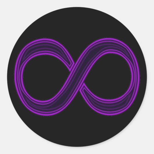 Paarse Infinity Symbol Sticker (Voorkant)