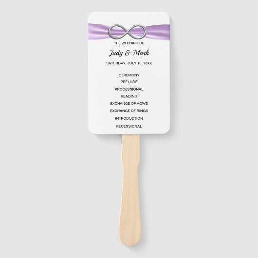 Paarse Infinity Trouwprogramma Fans Handwaaier (Voorkant)