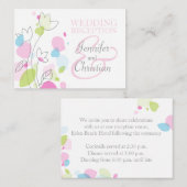 Paarse infoomkaart voor bloemenbruiloft informatiekaartje (Voorkant / Achterkant)