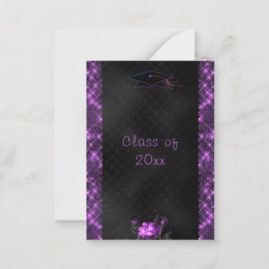 Paarse Ingelijste Zwarte Afstuderen Uitnodiging Sj (Achterkant)