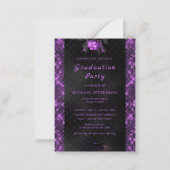 Paarse Ingelijste Zwarte Afstuderen Uitnodiging Sj (Voorkant)