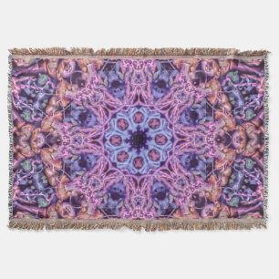 Paarse ingewikkelde alien kaleidoscopische mandala deken