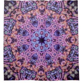 Paarse ingewikkelde alien kaleidoscopische mandala douchegordijn