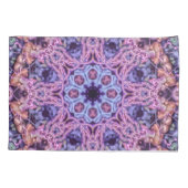Paarse ingewikkelde alien kaleidoscopische mandala kussensloop (Achterkant-Links)