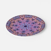 Paarse ingewikkelde alien kaleidoscopische mandala papieren bordje (Gekanteld)