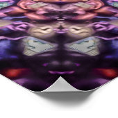 Paarse ingewikkelde alien kaleidoscopische mandala poster (Hoek)