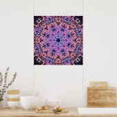 Paarse ingewikkelde alien kaleidoscopische mandala poster (Keuken)