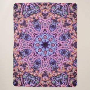 Paarse ingewikkelde alien kaleidoscopische mandala sherpa deken