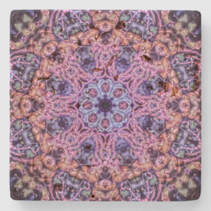 Paarse ingewikkelde alien kaleidoscopische mandala stenen onderzetter