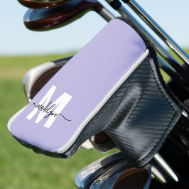 Paarse initiële naammonogram golfheadcover