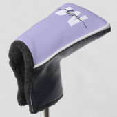 Paarse initiële naammonogram golfheadcover (3/4 voorkant)