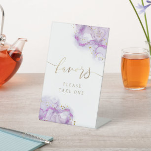 paarse inkt bevoordeelt voetsporen reclamebord met voetstuk