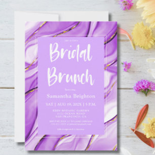 Paarse Inkt Bruids Brunch Uitnodiging