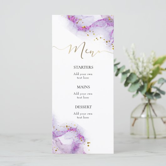 paarse inkt Menu (Staand voorkant)