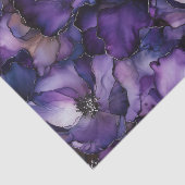 Paarse Inktbloemen Decoupage Tissue Paper Tissuepapier (Detail)