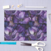 Paarse Inktbloemen Decoupage Tissue Paper Tissuepapier (Craft)
