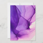 Paarse Inkten Feest met Ons Trouwreceptie Kaart (Achterkant)